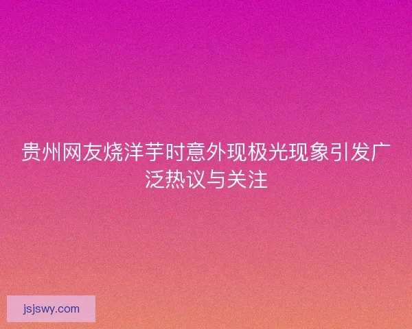 贵州网友烧洋芋时意外现极光现象引发广泛热议与关注